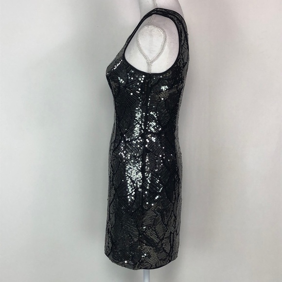 Bebe One Shoulder Square Sequin Dress - Picture 2 of 7